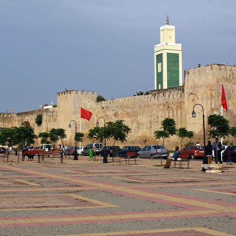 Blick auf die Stadtmauer in der Altstadt von Meknes