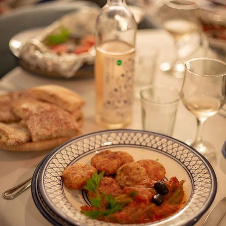 Blick auf das Abendessen im Riad Villa Maroc