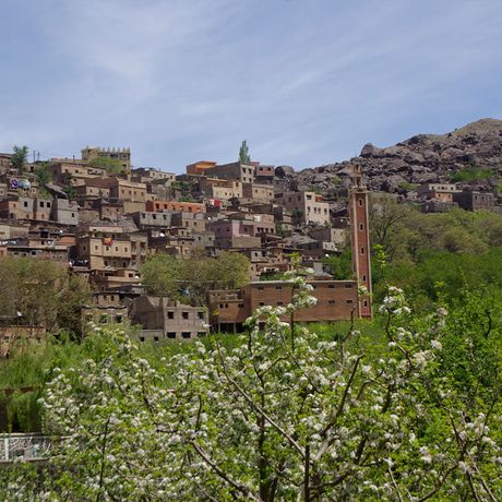 Blick auf das Dorf Sidi Chamharouch