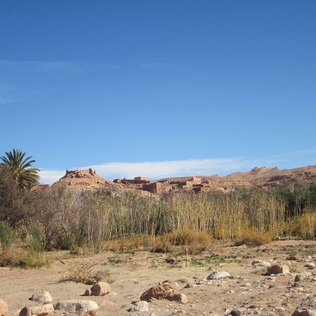 Blick auf das Dorf Tazleft in Marokko