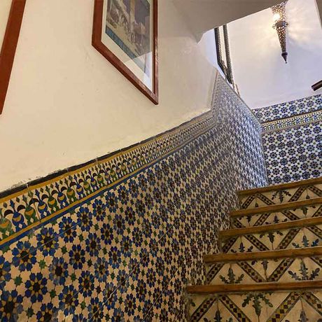Blick auf Treppen des Riad Villa Garance