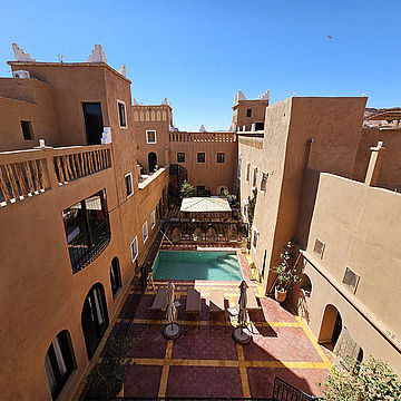 kasbah hotel la cigogne vogelperspektive