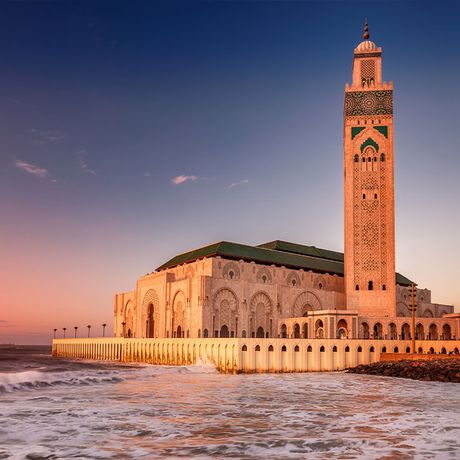 Blick auf die Moschee in Casablanca