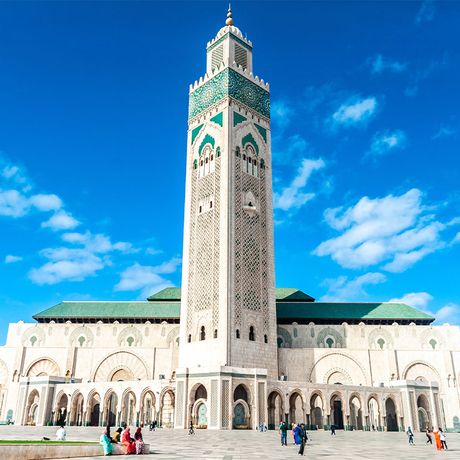 Blick auf die Moschee Hassan II in Casablanca