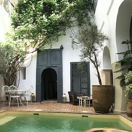 Riad Magellan Galerie Blick in den Innenhof