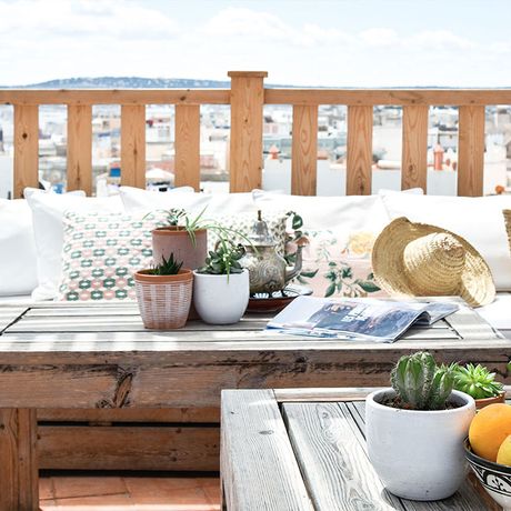 Riad Lyon Mogador Terrasse Blick auf die Terrasse