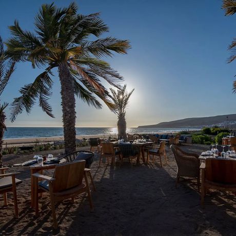 Hotel Hyatt Regency Taghazout Strandrestaurant Blick auf das Strandrestaurant
