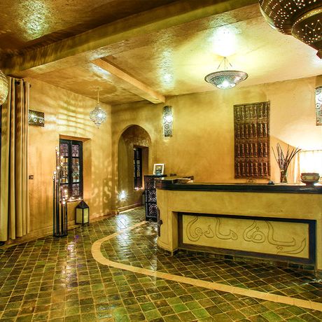 Blick auf den Rezeptionsbereich des Riad Madu