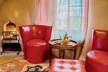 Oasenlodge les Jardins de Skoura Juniorsuite Jnan Sitzbereich