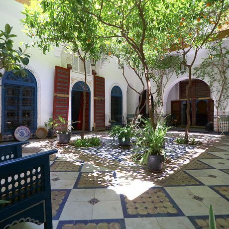 Blick auf den Innenhof des Riad El Borj